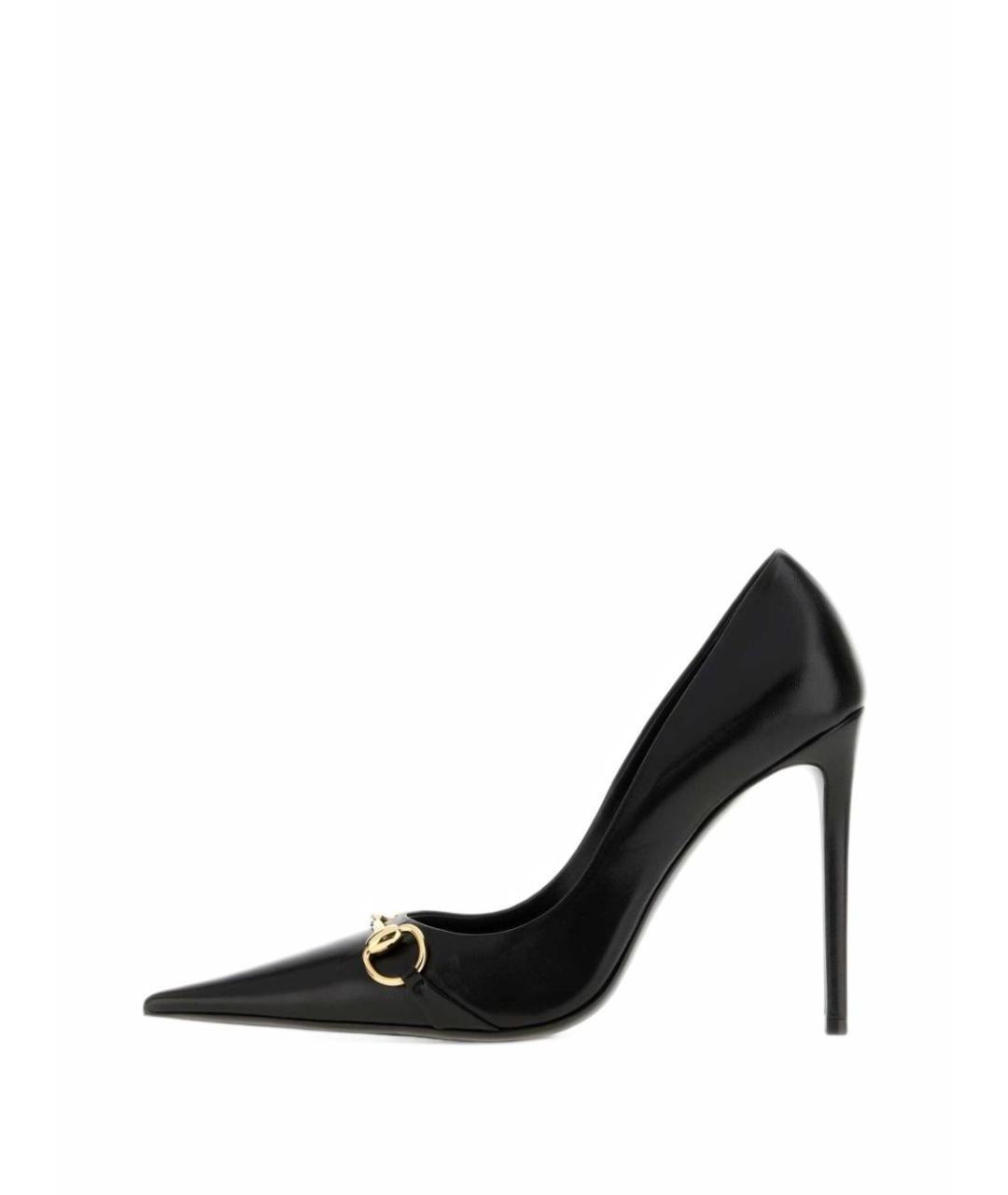 GUCCI Черные кожаные туфли, фото 3