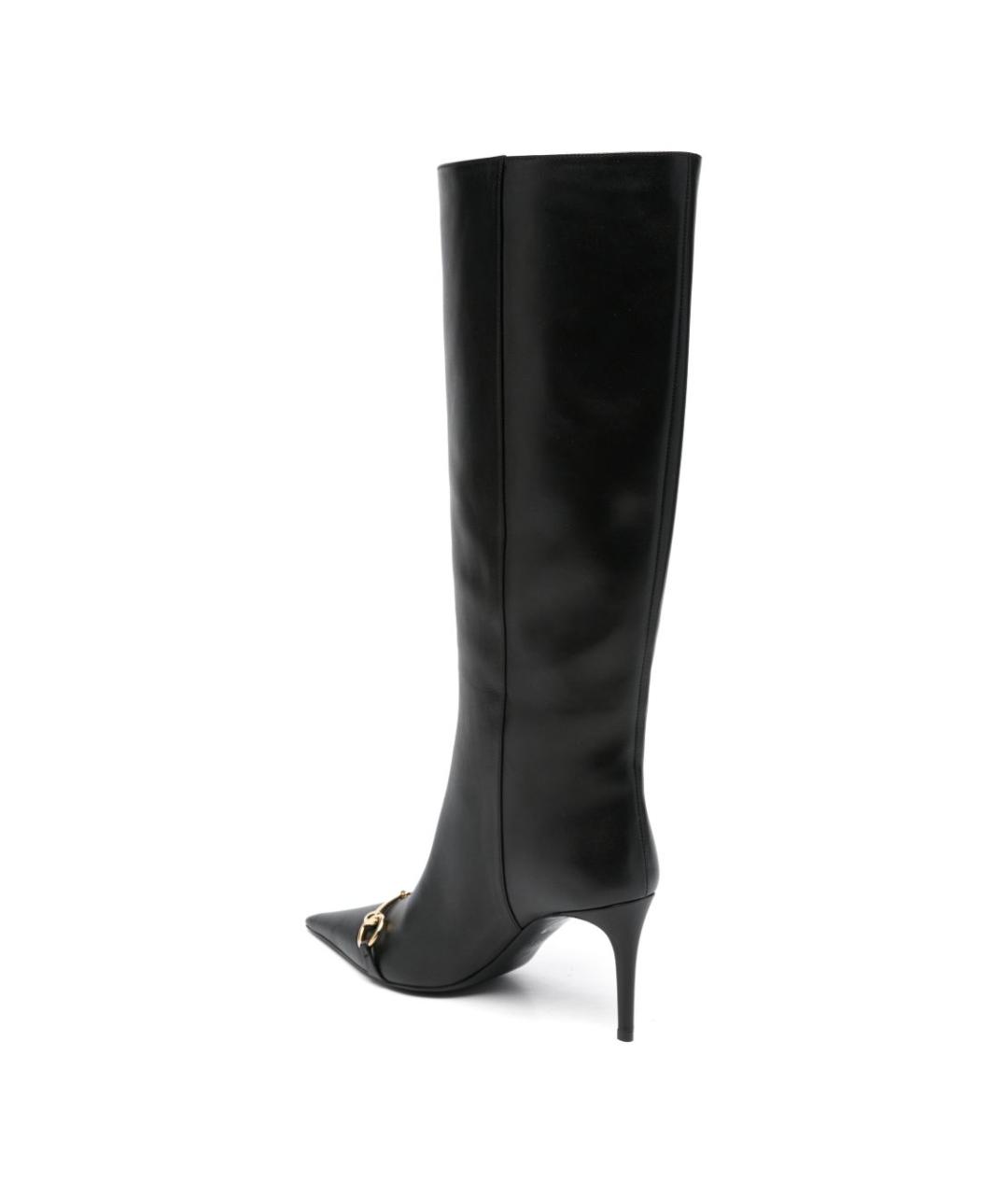 GUCCI Черные кожаные сапоги, фото 4