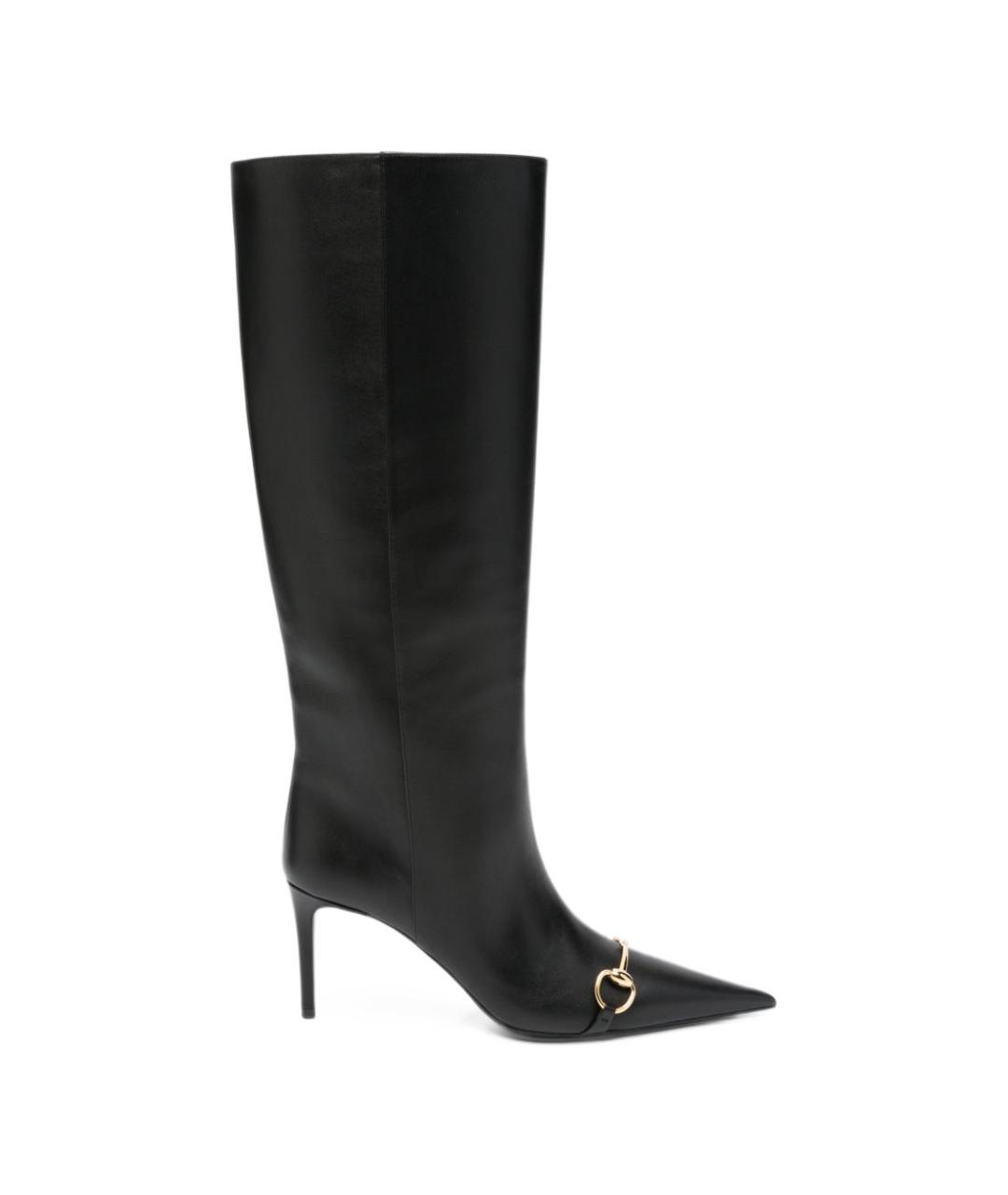 GUCCI Черные кожаные сапоги, фото 5