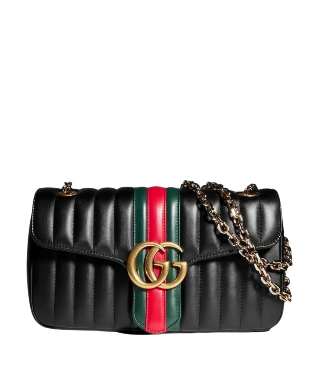 GUCCI Черная кожаная сумка через плечо, фото 1