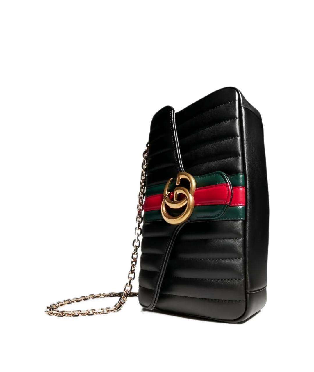 GUCCI Черная кожаная сумка через плечо, фото 3