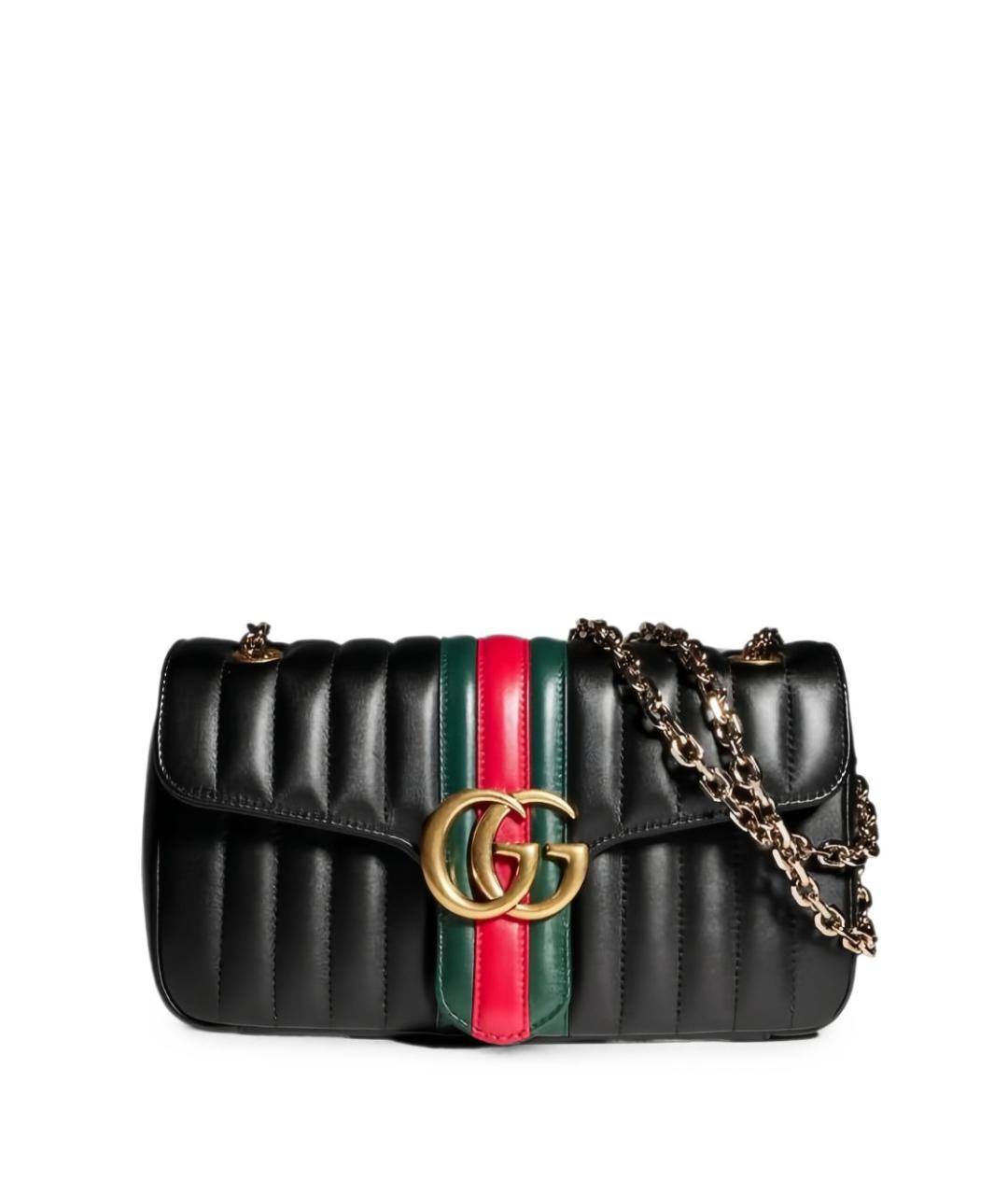 GUCCI Черная кожаная сумка через плечо, фото 5