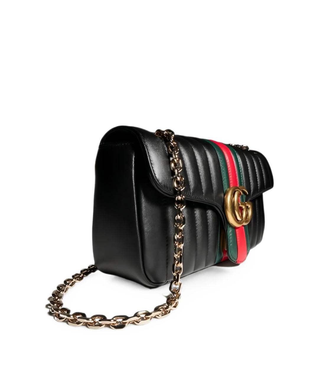 GUCCI Черная кожаная сумка через плечо, фото 2