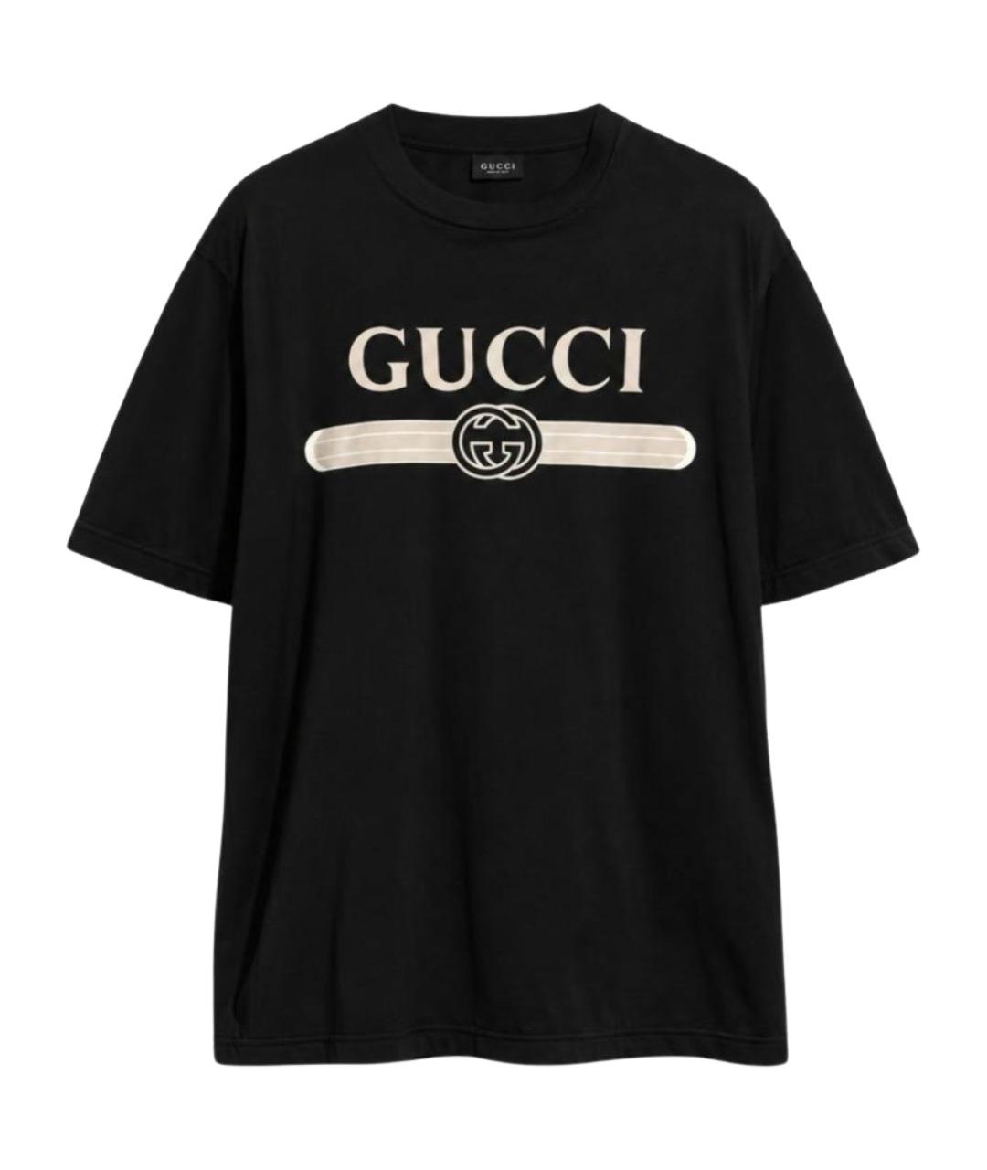 GUCCI Черная хлопковая футболка, фото 1