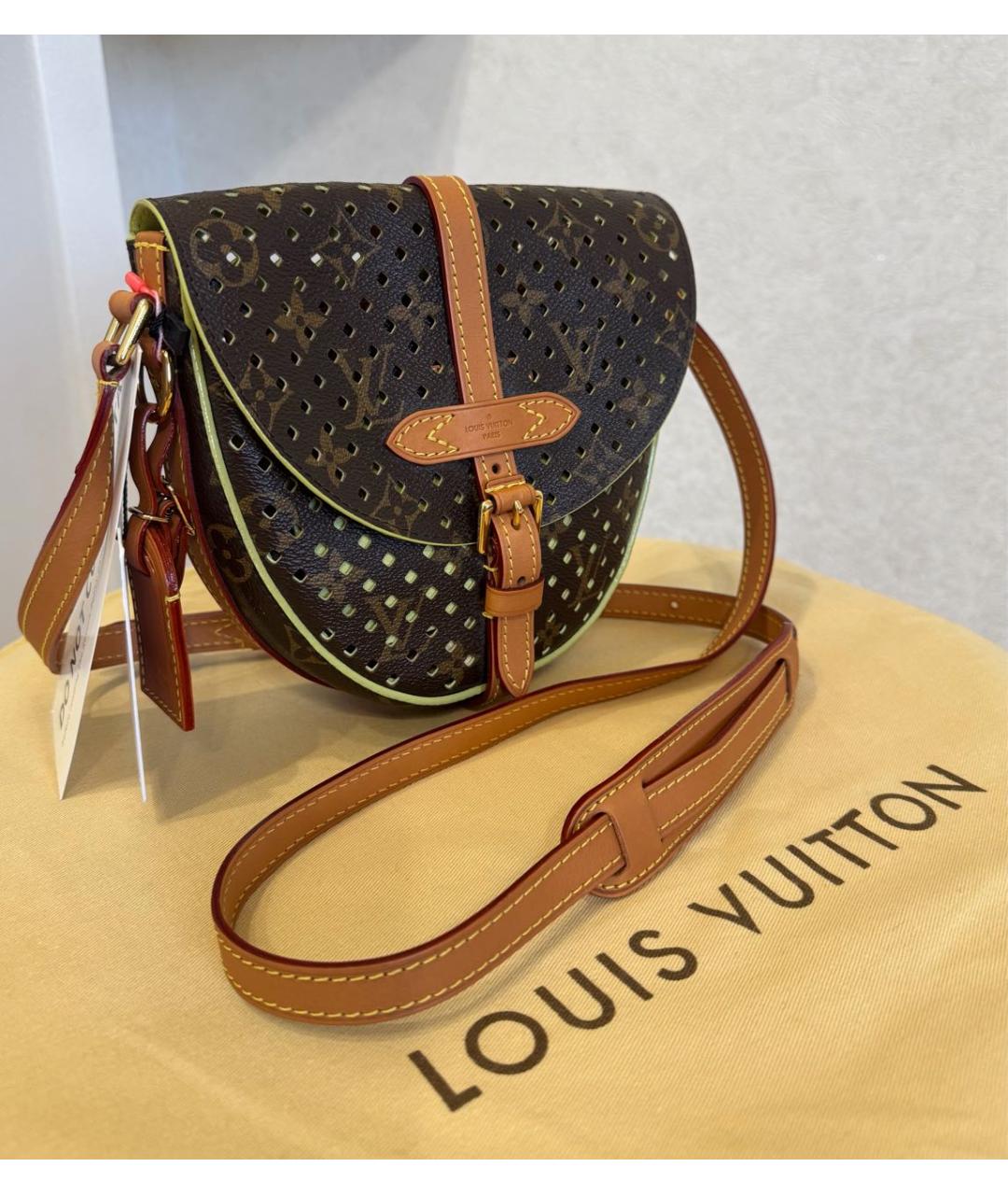 LOUIS VUITTON Коричневая кожаная сумка через плечо, фото 3