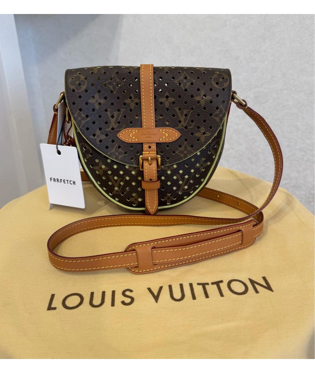 LOUIS VUITTON Коричневая кожаная сумка через плечо, фото 2