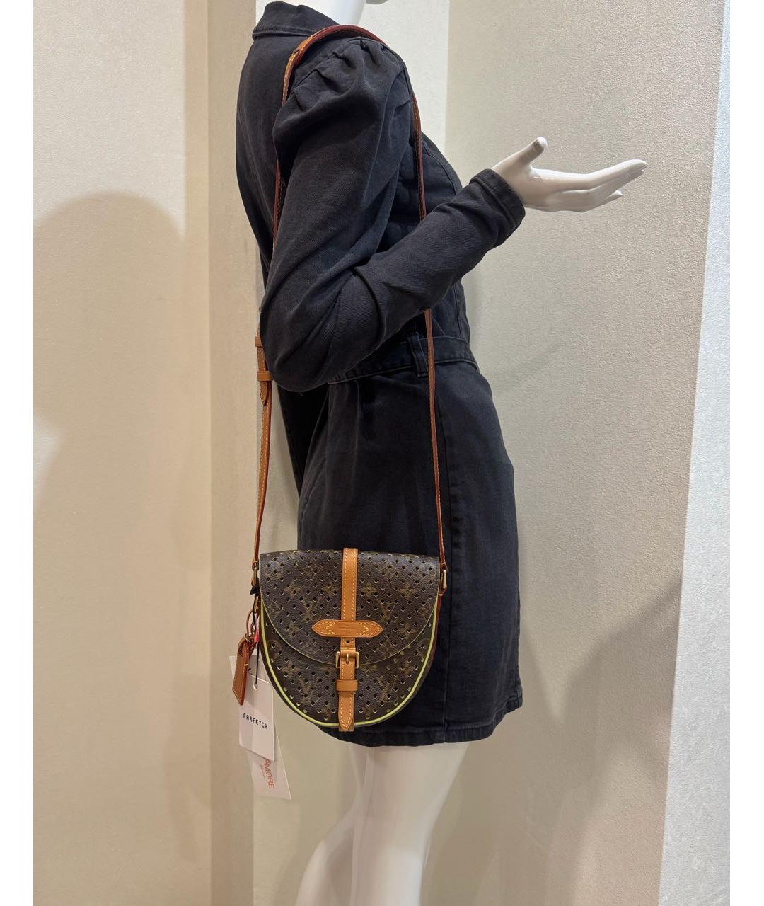LOUIS VUITTON Коричневая кожаная сумка через плечо, фото 7