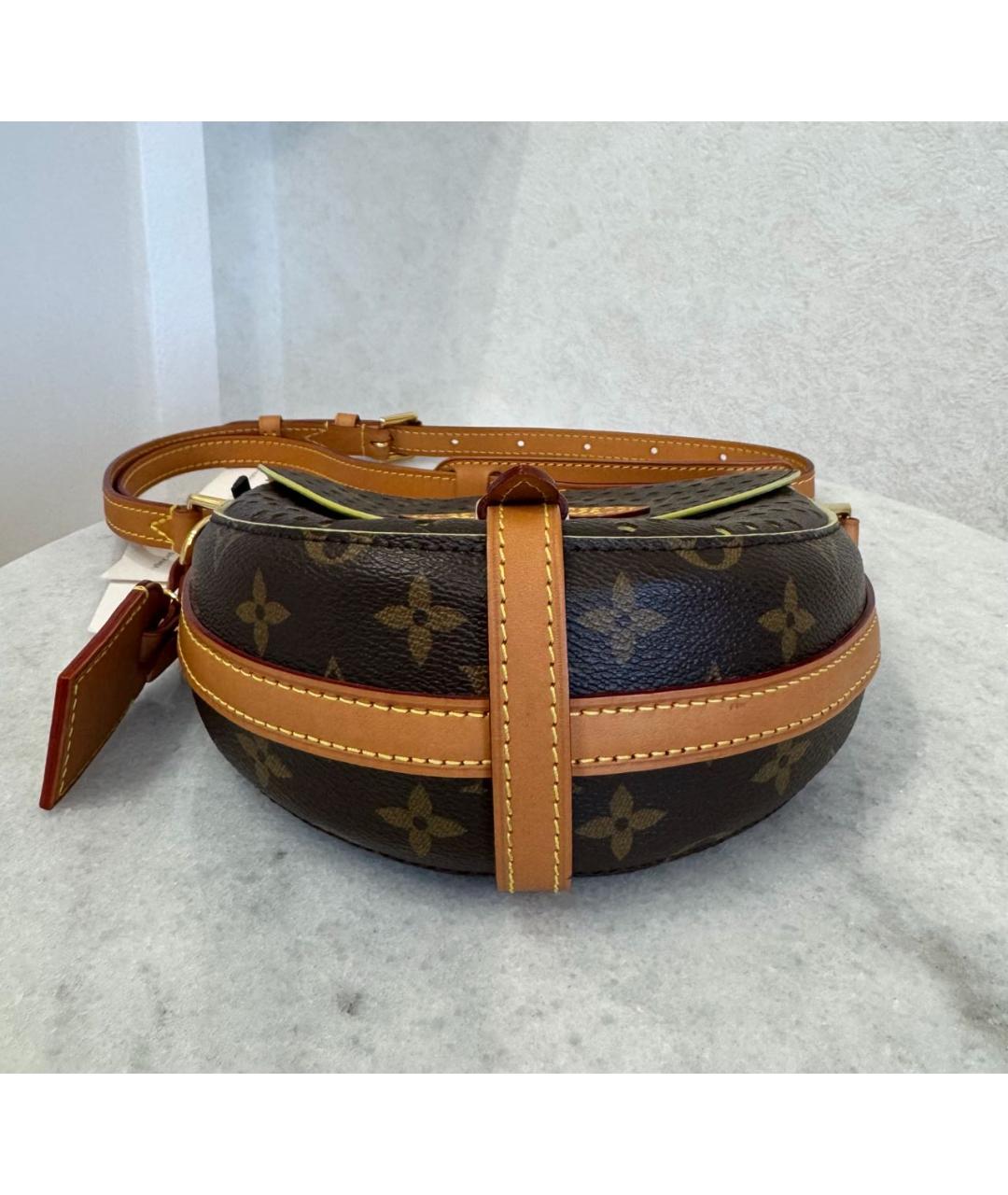 LOUIS VUITTON Коричневая кожаная сумка через плечо, фото 8
