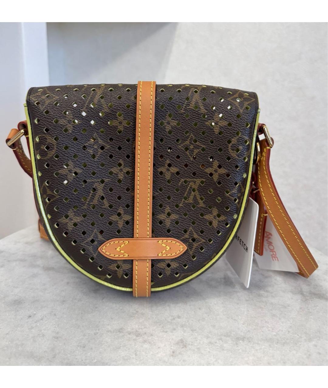 LOUIS VUITTON Коричневая кожаная сумка через плечо, фото 4