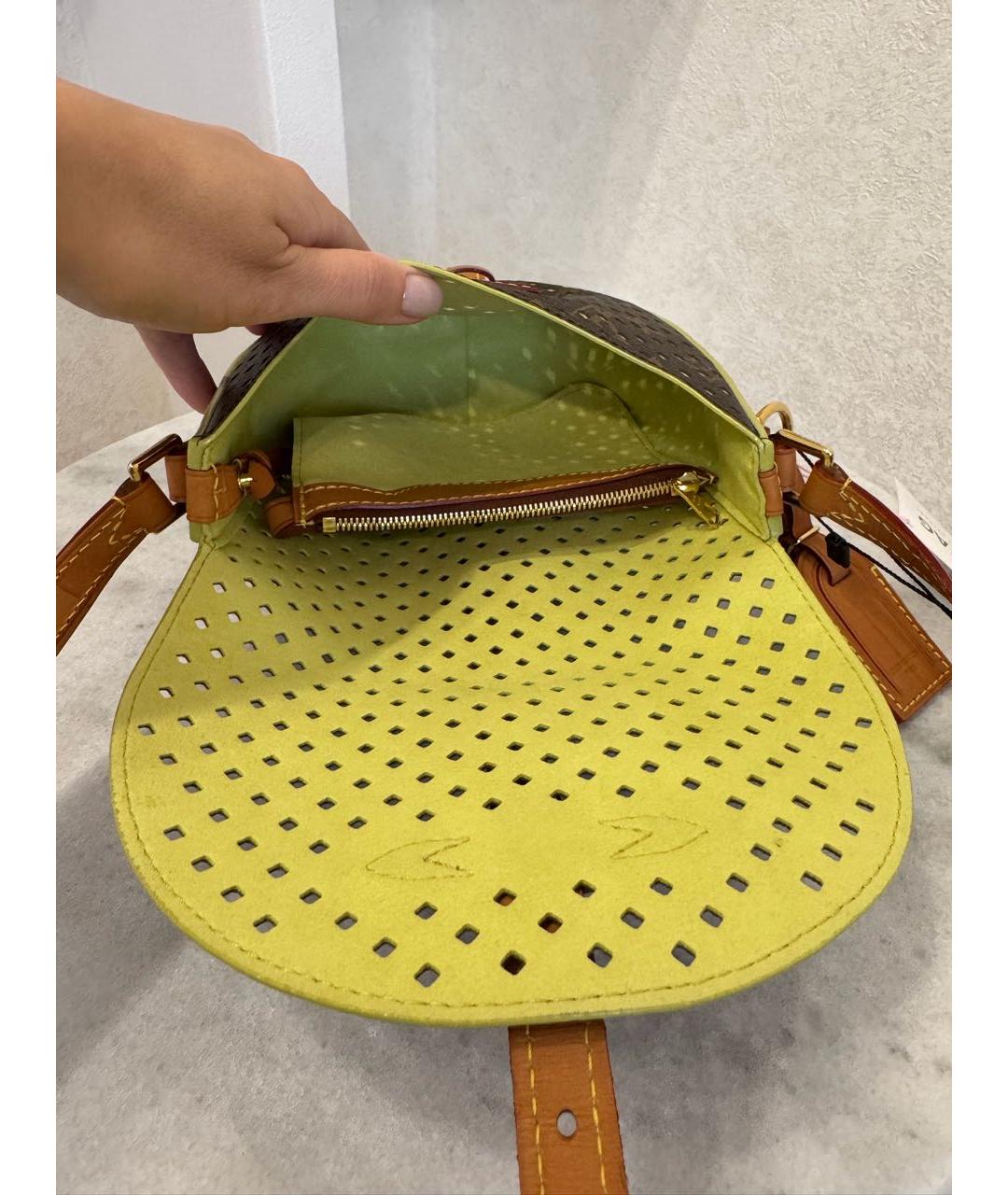 LOUIS VUITTON Коричневая кожаная сумка через плечо, фото 5