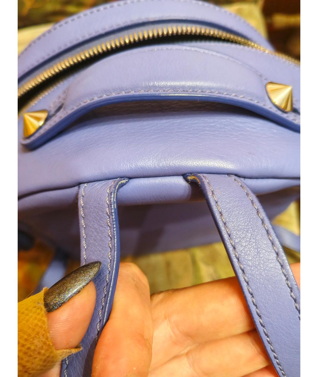 FENDI Фиолетовый кожаный рюкзак, фото 4