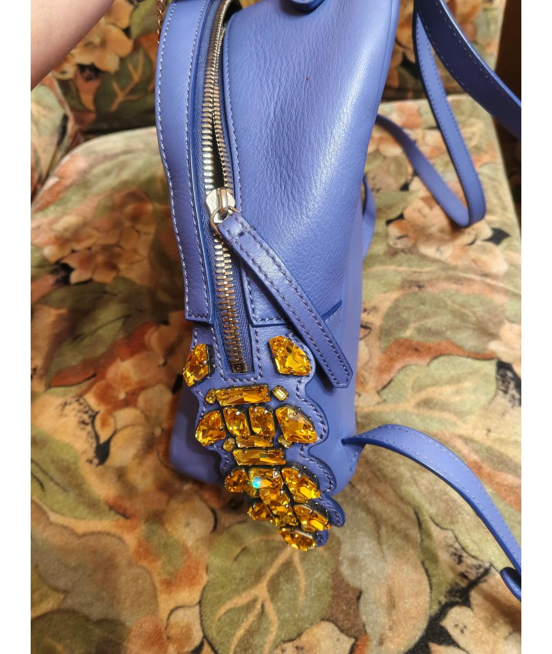 FENDI Фиолетовый кожаный рюкзак, фото 2