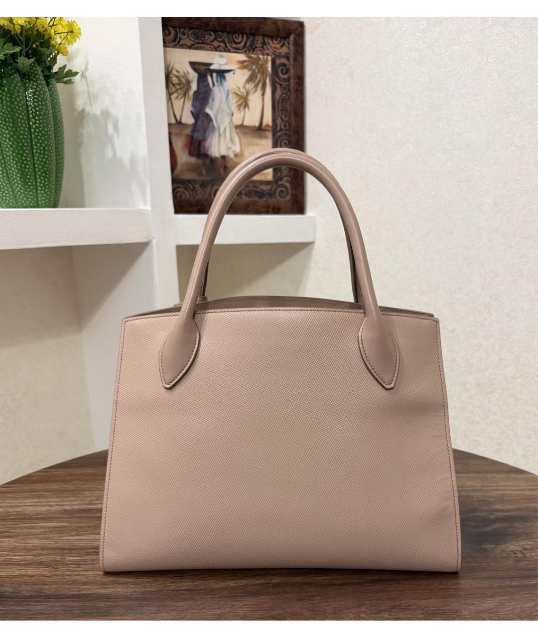 PRADA Бежевая кожаная сумка тоут, фото 4