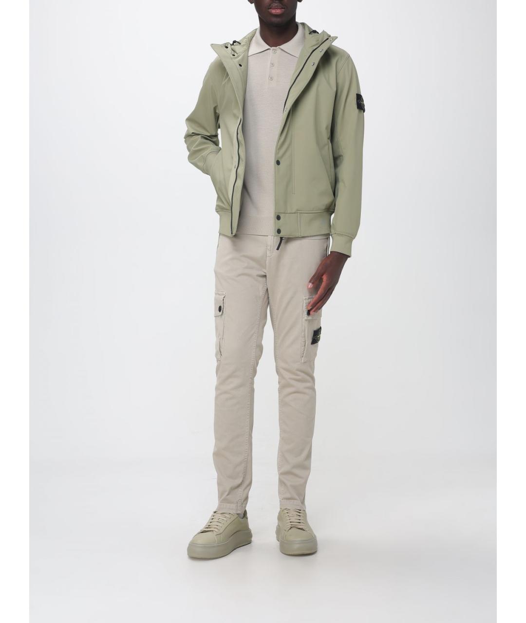 STONE ISLAND Бежевое шерстяное поло с длинным рукавом, фото 2