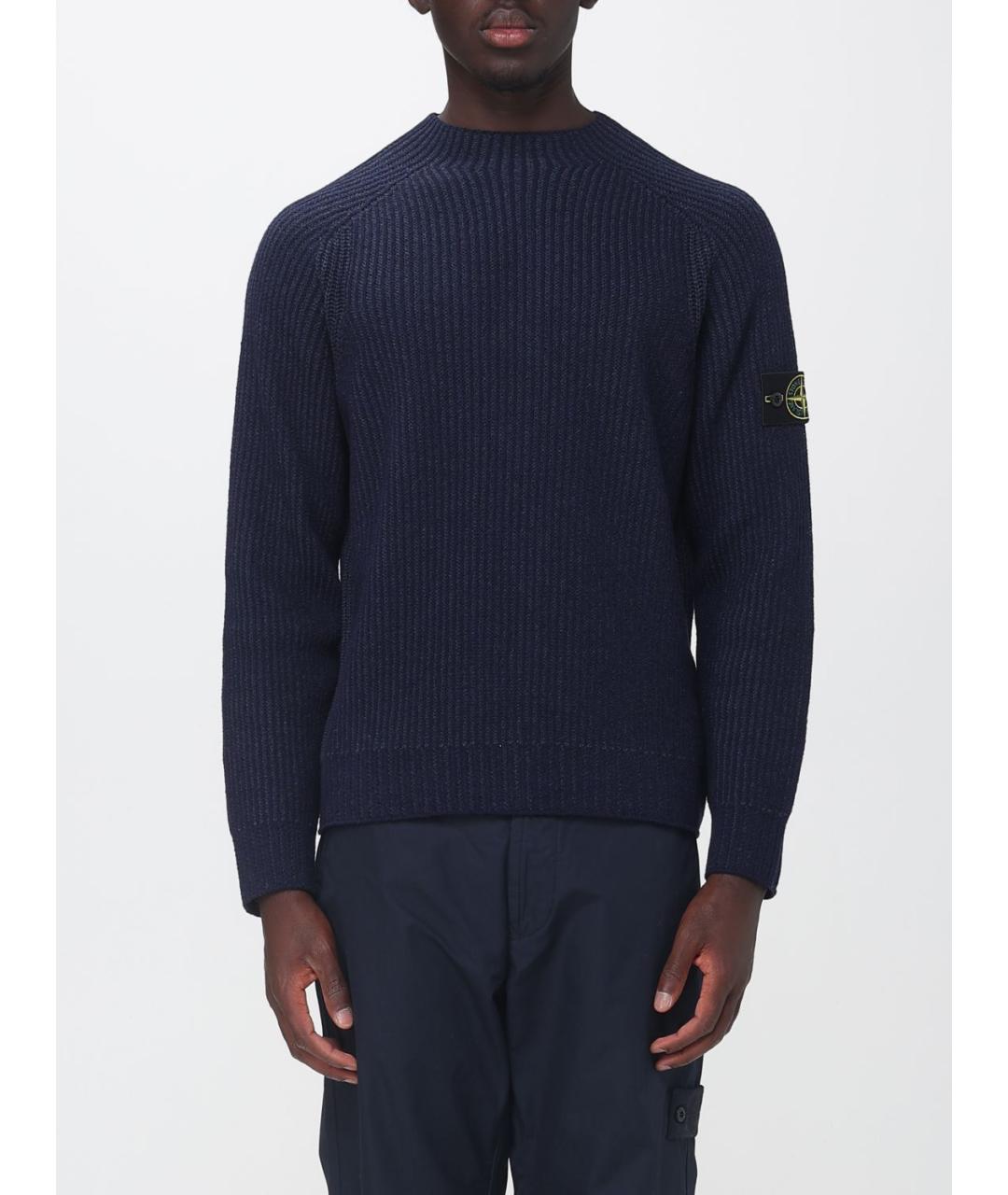 STONE ISLAND Темно-синий кашемировый джемпер / свитер, фото 5