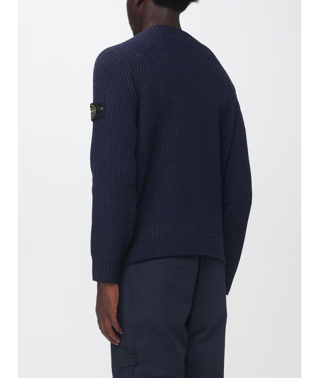 STONE ISLAND Темно-синий кашемировый джемпер / свитер, фото 3