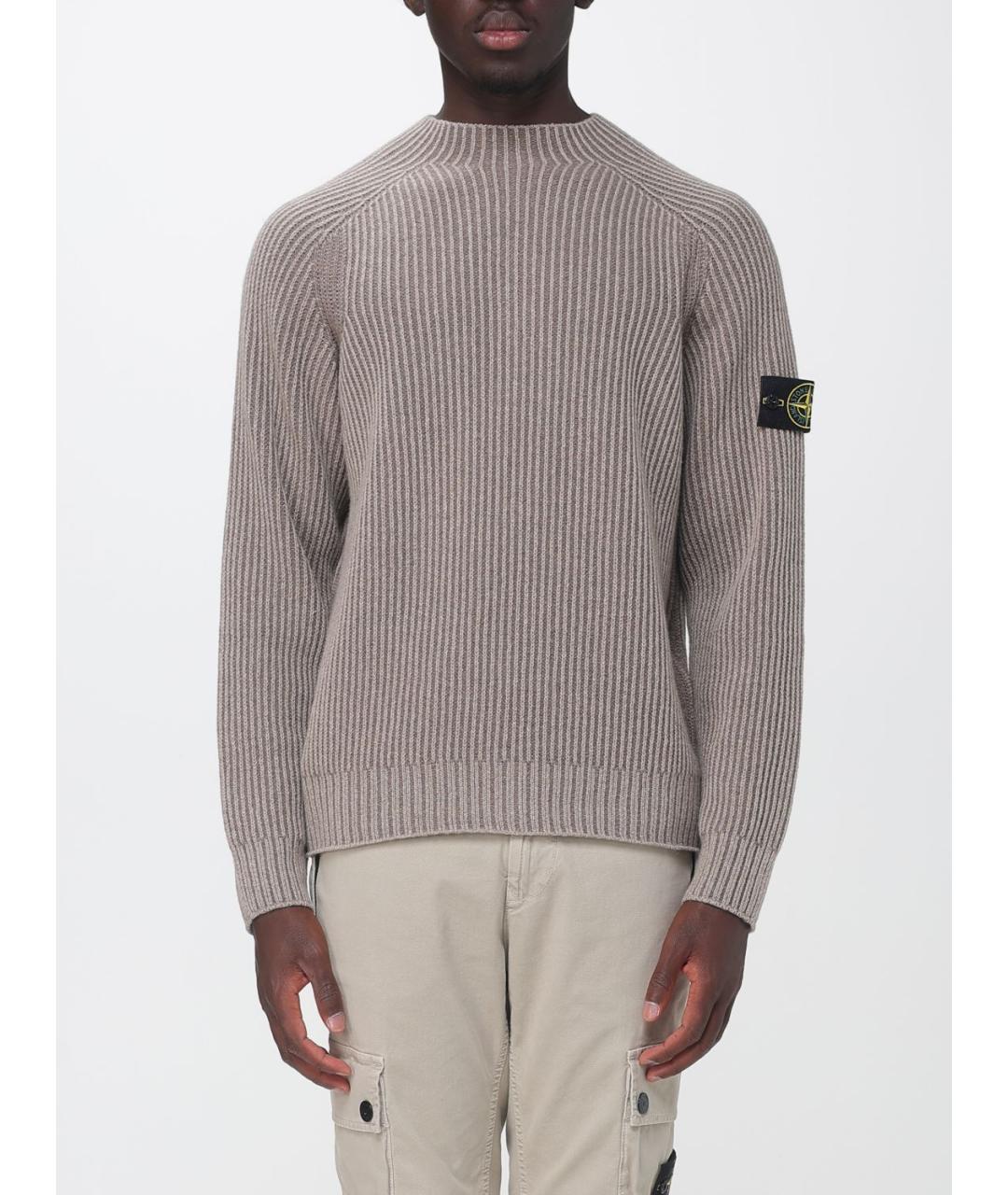 STONE ISLAND Бежевый кашемировый джемпер / свитер, фото 5