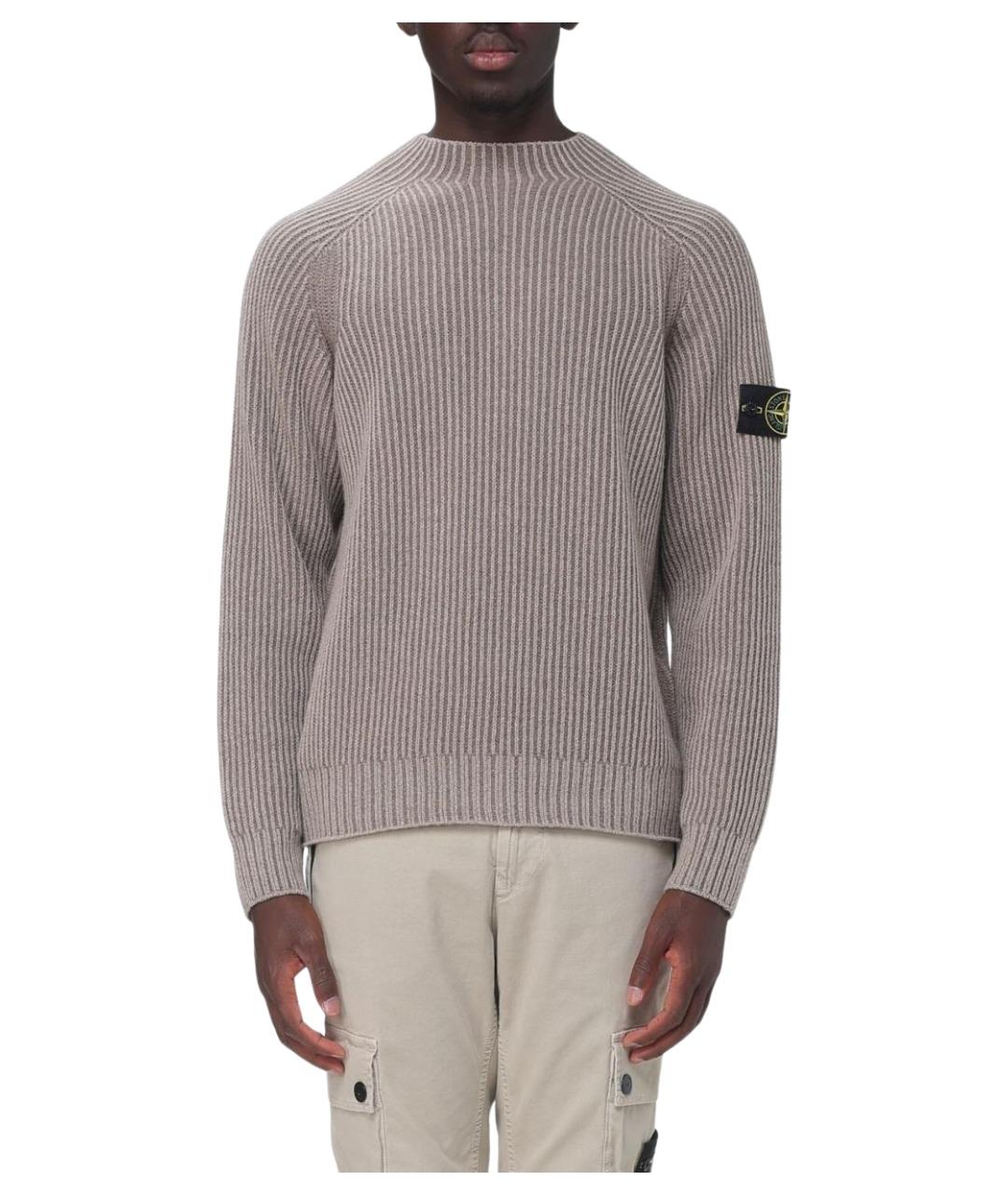 STONE ISLAND Бежевый кашемировый джемпер / свитер, фото 1