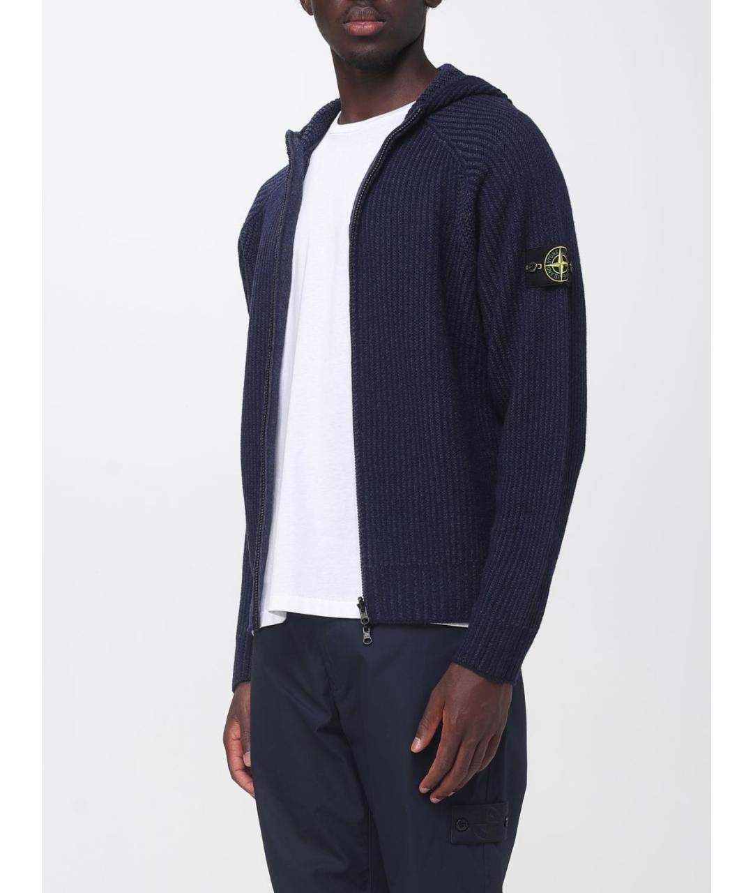 STONE ISLAND Темно-синий кардиган, фото 4