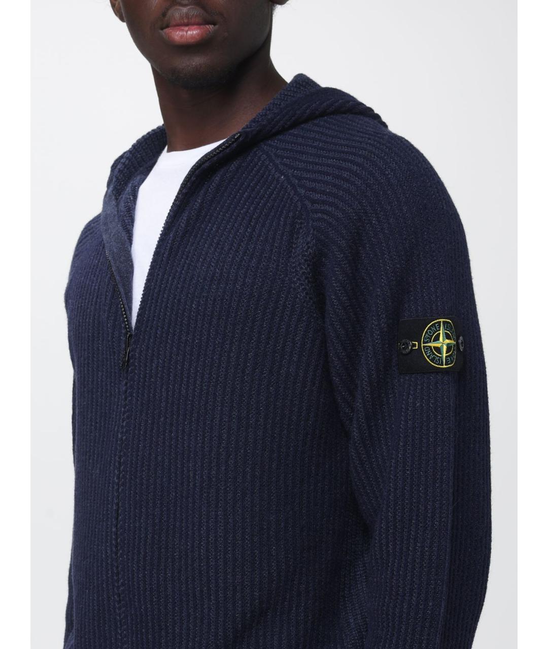 STONE ISLAND Темно-синий кардиган, фото 5