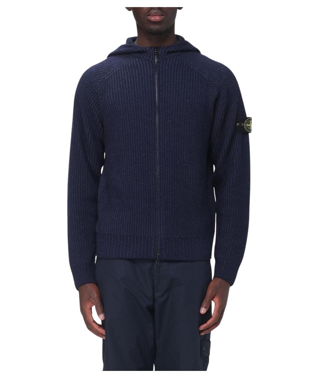 STONE ISLAND Темно-синий кардиган, фото 1