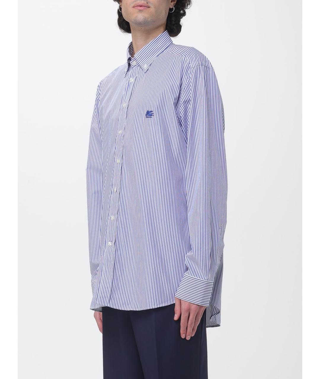 ETRO Синяя хлопковая кэжуал рубашка, фото 4