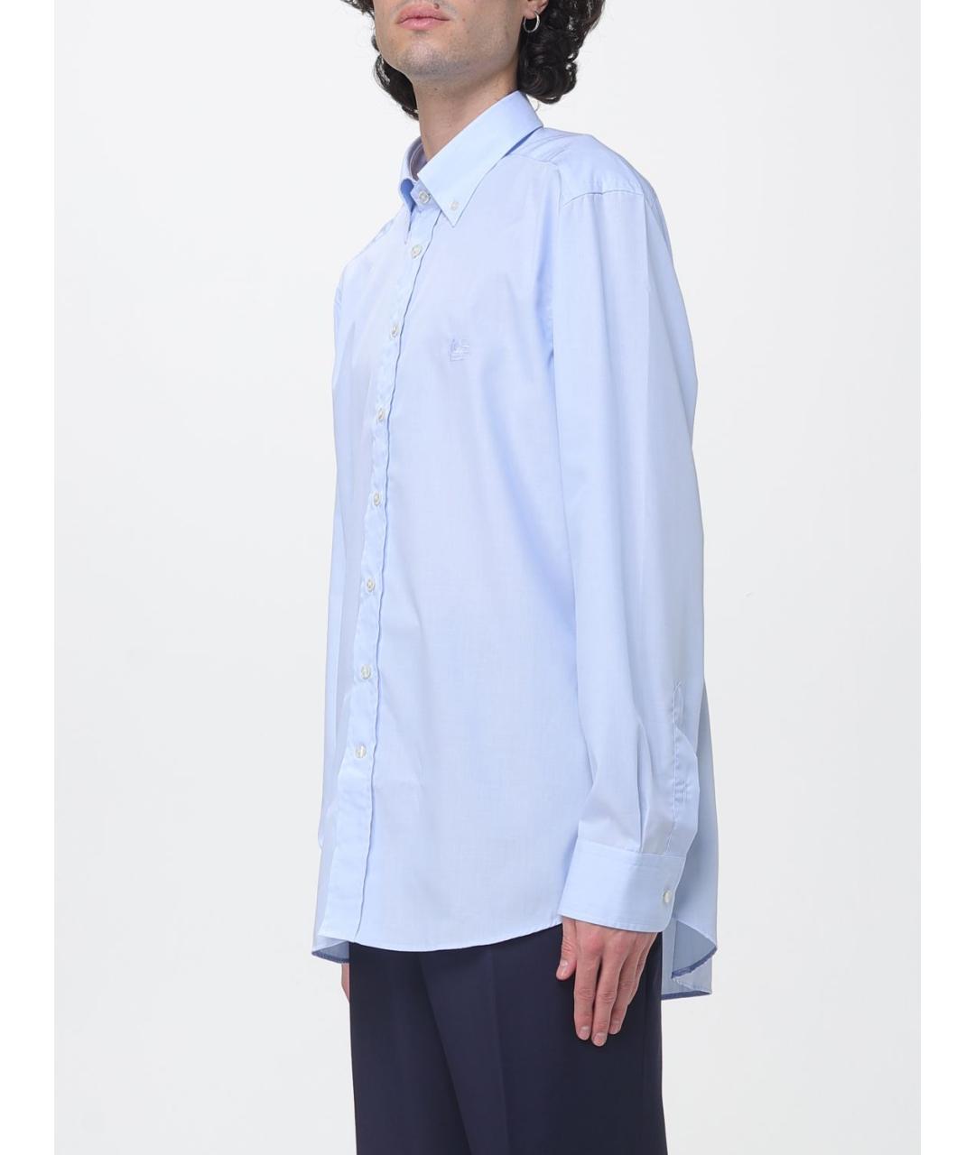 ETRO Голубая хлопковая кэжуал рубашка, фото 4
