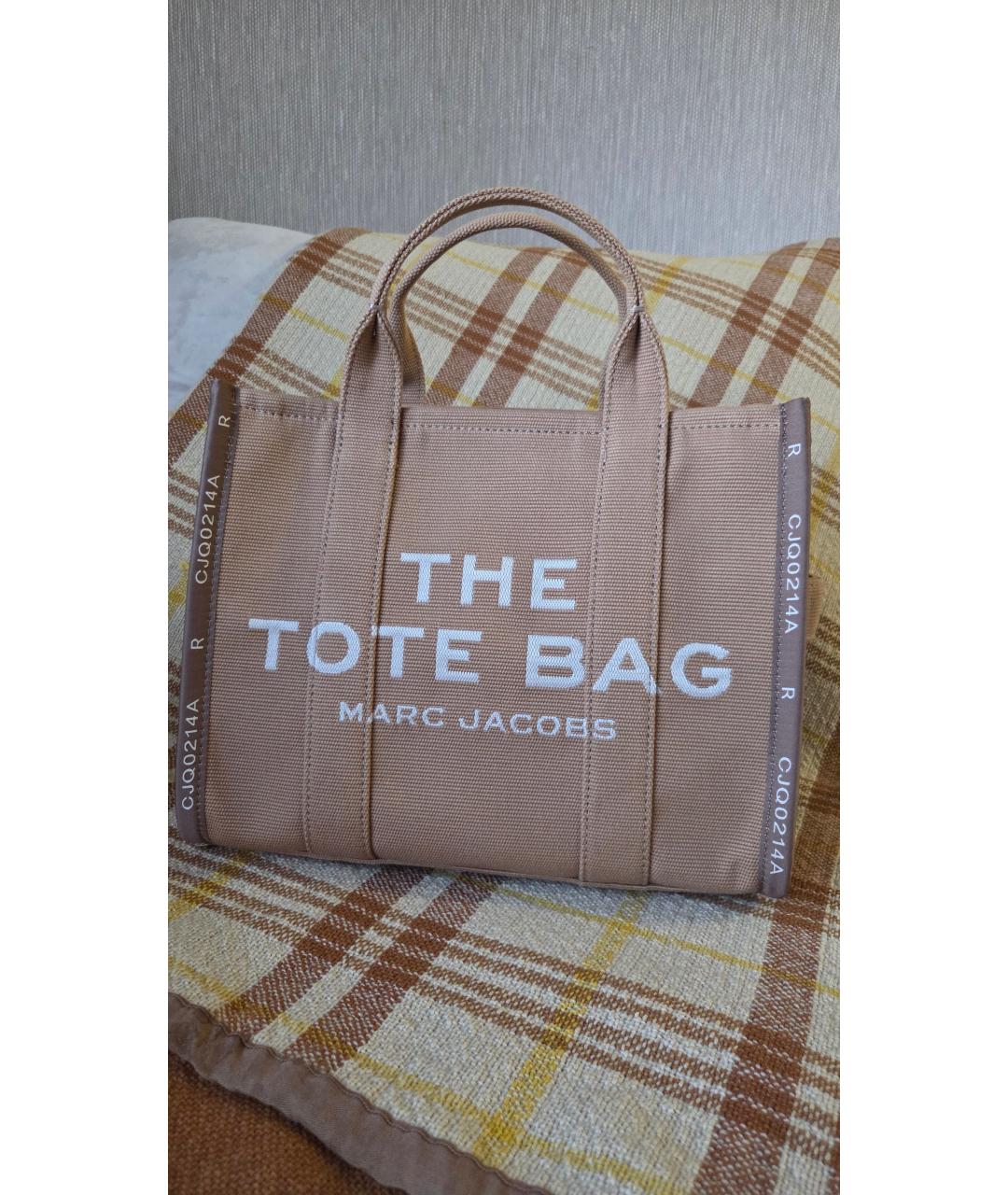 MARC JACOBS Бежевая жаккардовая сумка тоут, фото 7