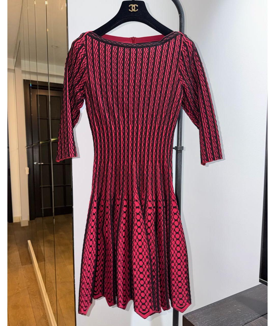 ALAIA Красное вискозное коктейльное платье, фото 3