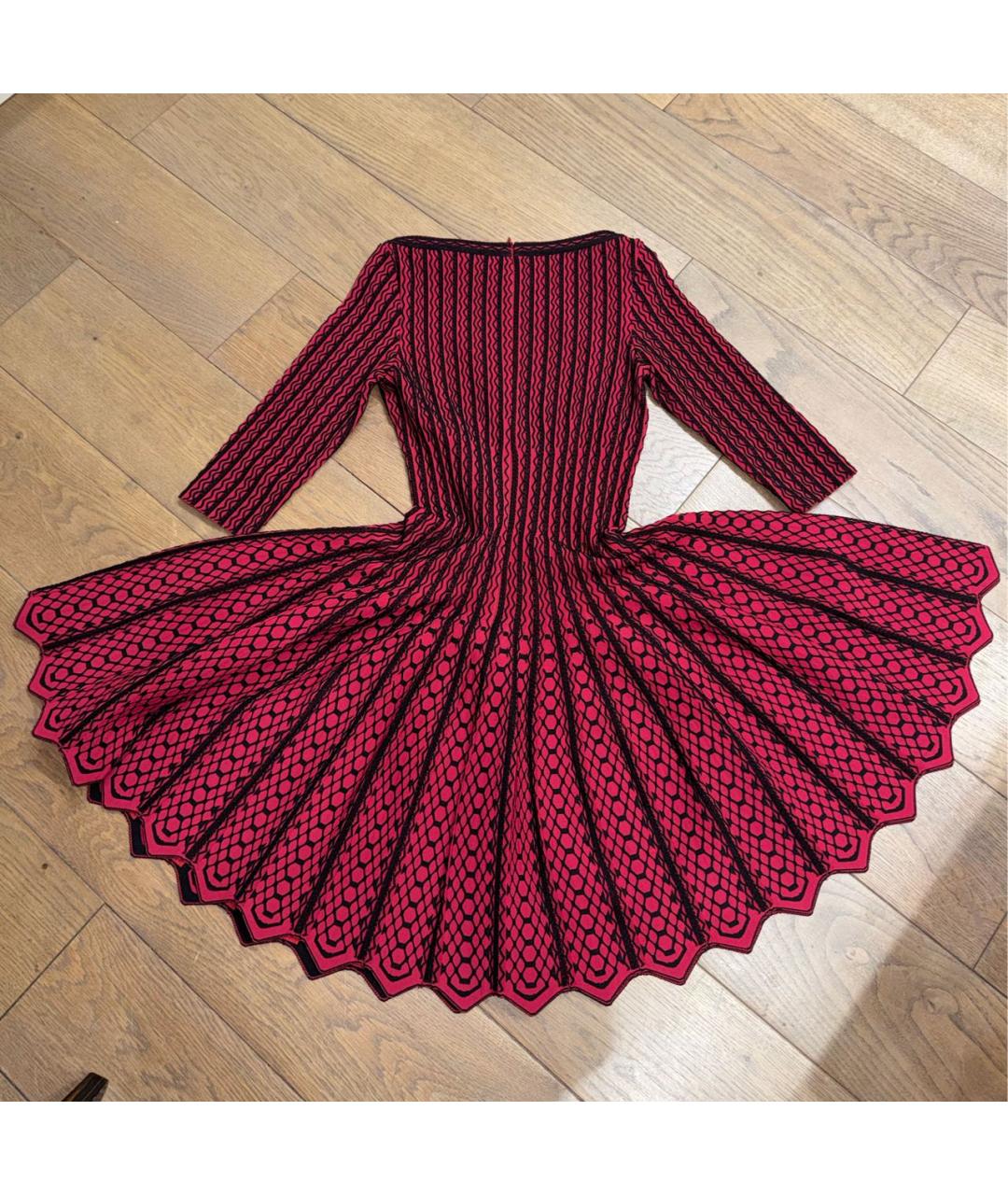 ALAIA Красное вискозное коктейльное платье, фото 2