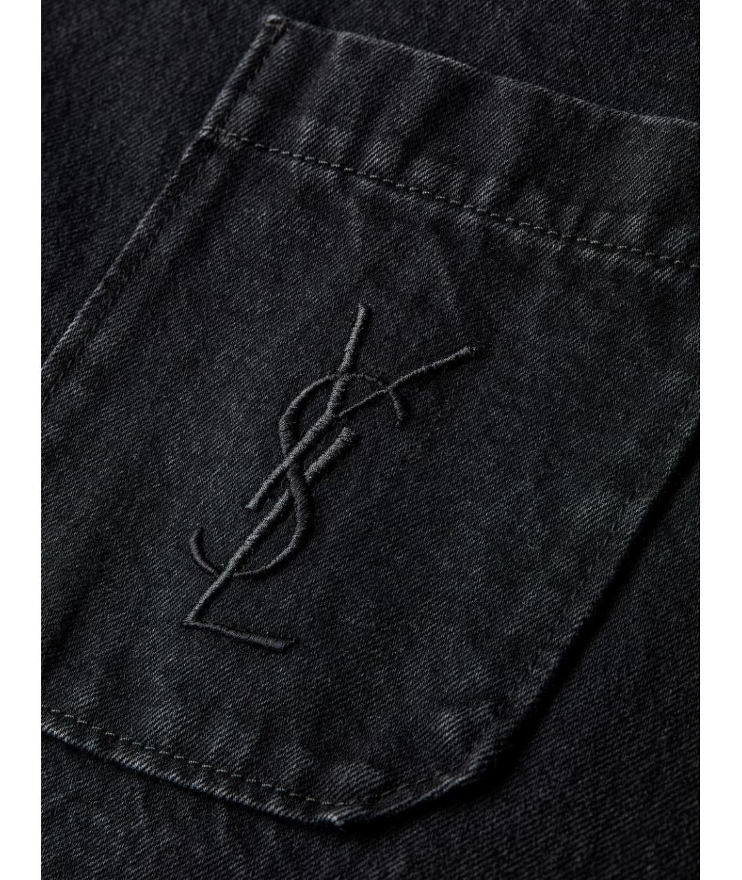 SAINT LAURENT Черная хлопковая кэжуал рубашка, фото 2