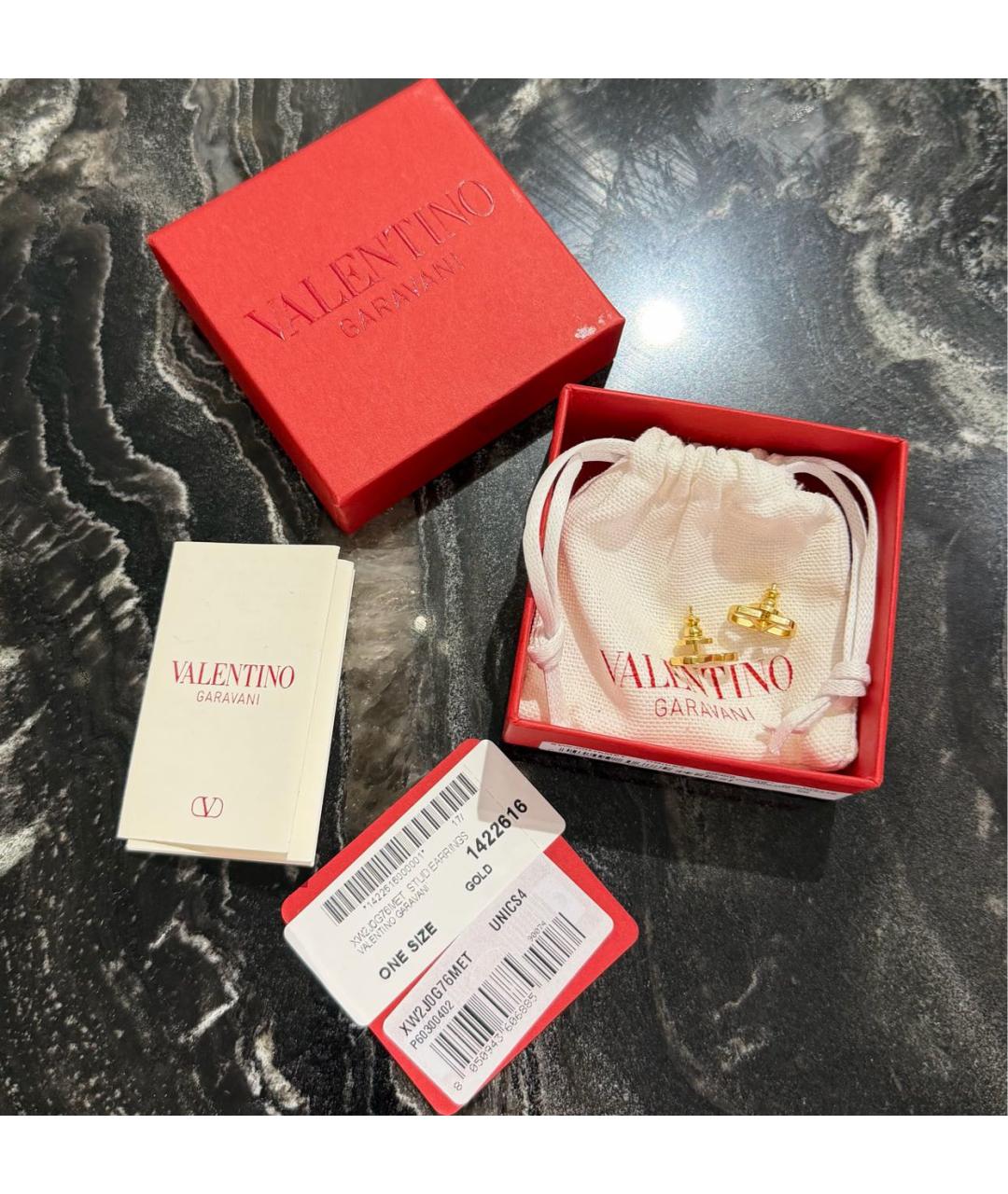 VALENTINO Золотые латунные серьги, фото 2