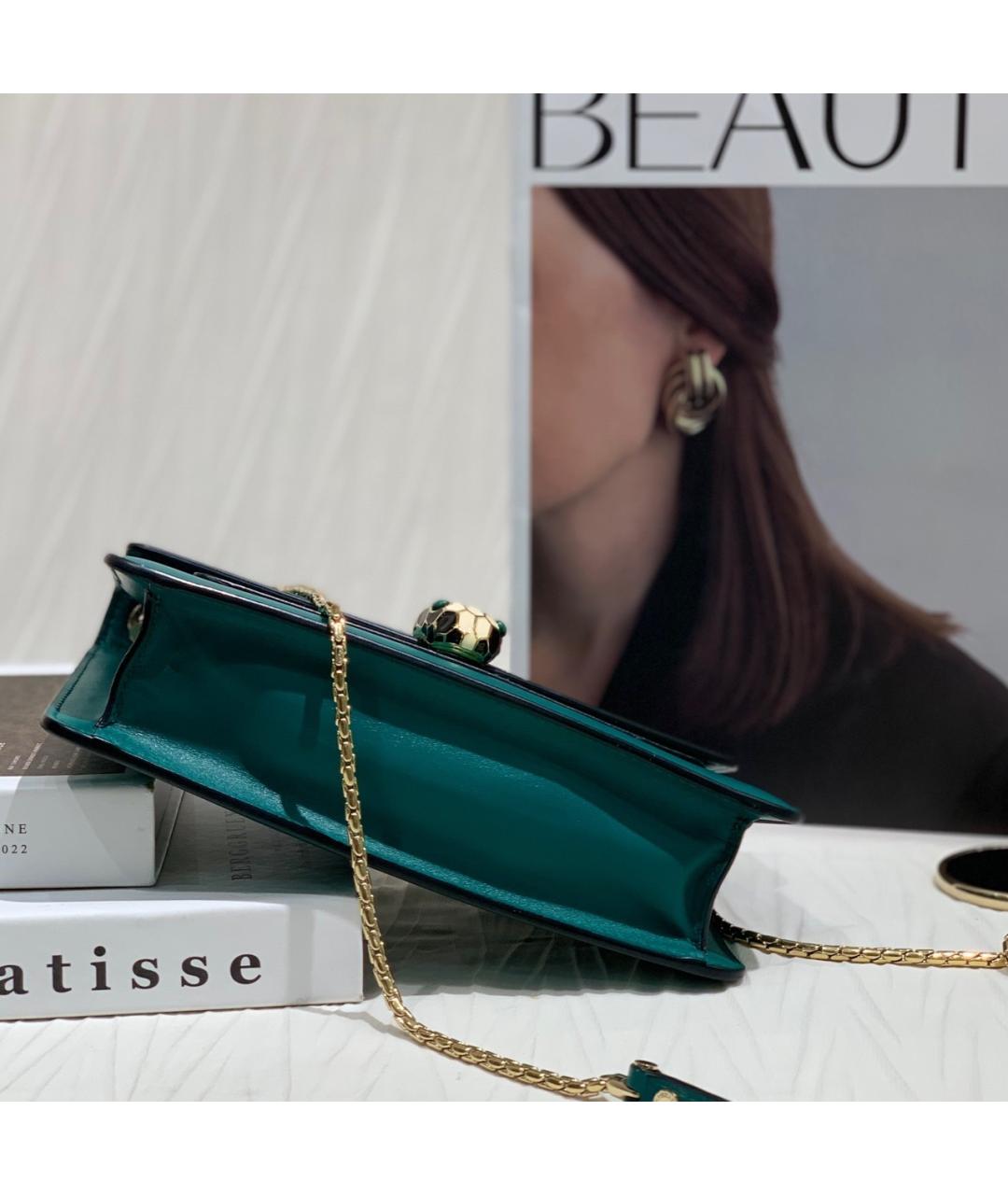 BVLGARI Зеленая кожаная сумка через плечо, фото 5