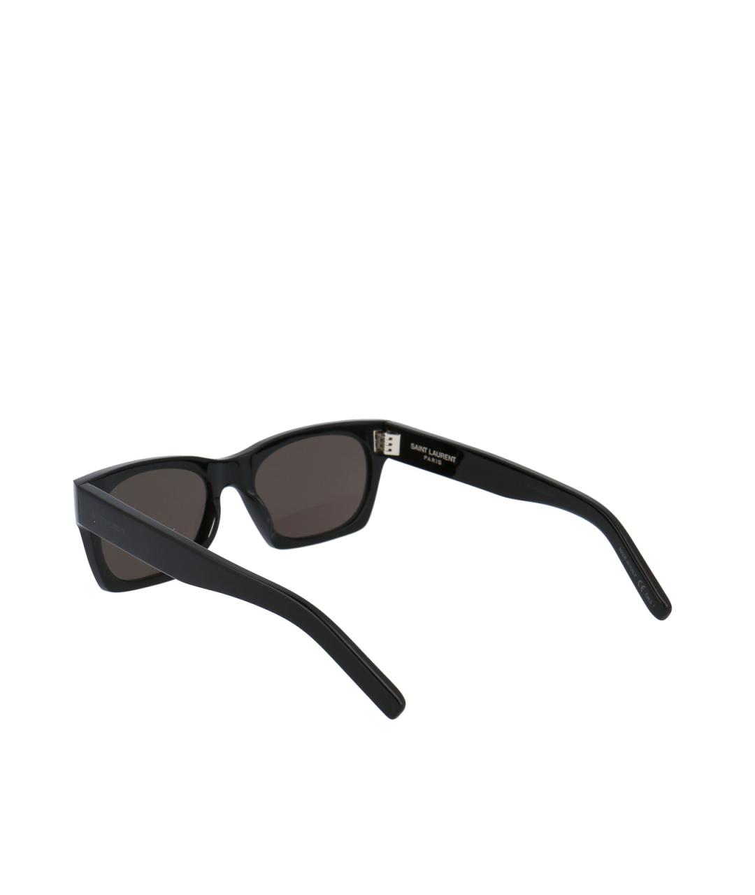 SAINT LAURENT Черные пластиковые солнцезащитные очки, фото 4