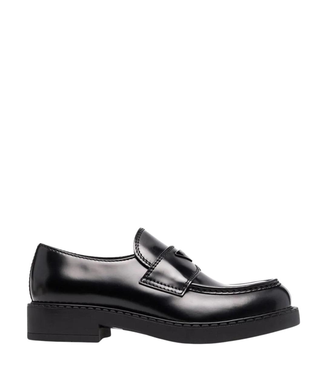 PRADA Черные кожаные лоферы, фото 1