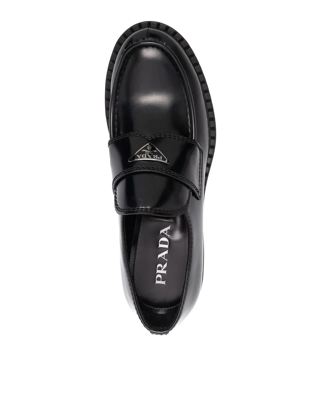 PRADA Черные кожаные лоферы, фото 4