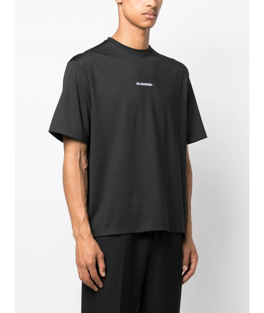 JIL SANDER Черная хлопковая футболка, фото 4