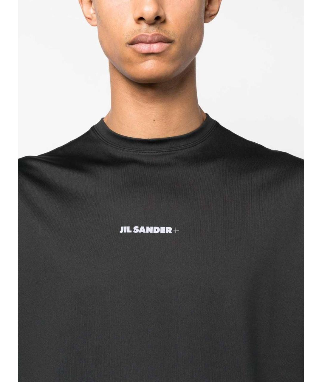 JIL SANDER Черная хлопковая футболка, фото 3