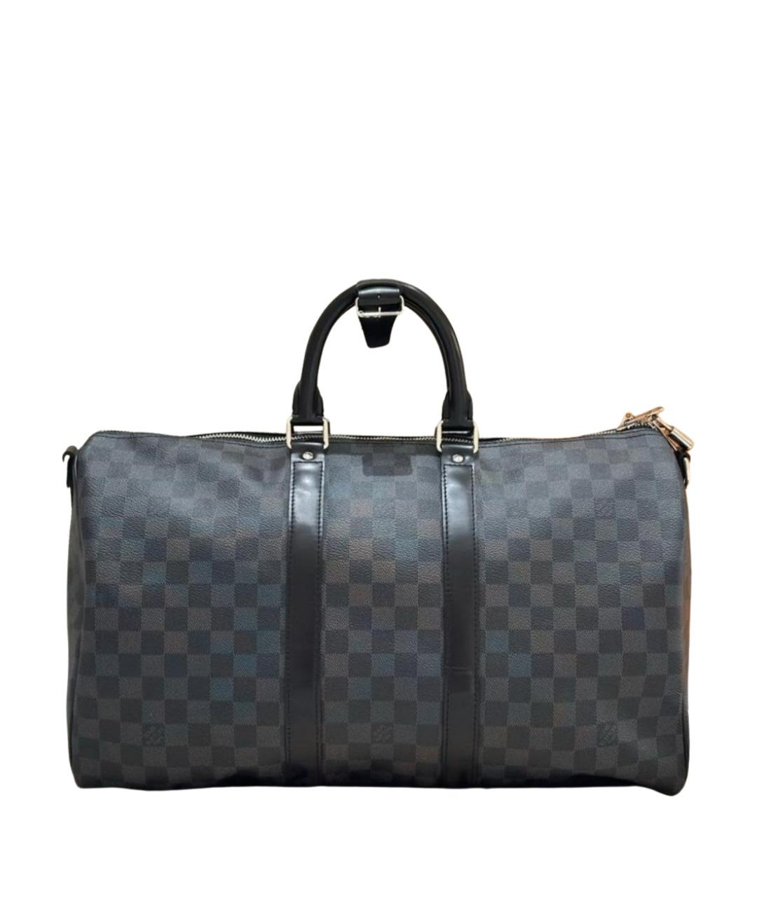 LOUIS VUITTON Черная дорожная/спортивная сумка из канвы, фото 1
