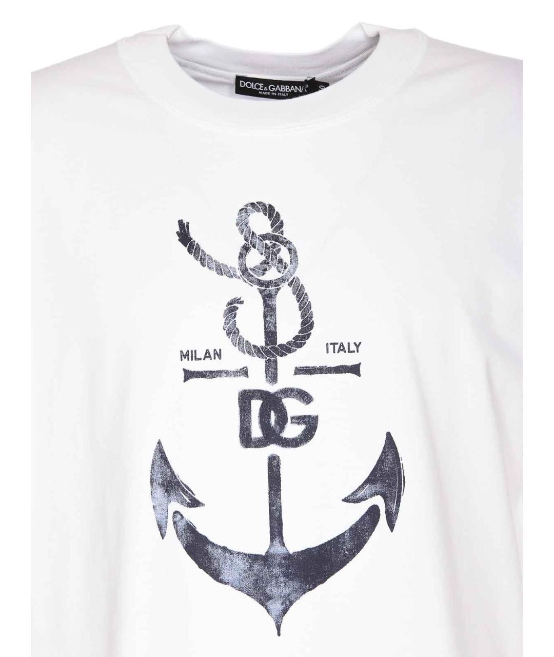 DOLCE&GABBANA Белая хлопковая футболка, фото 4