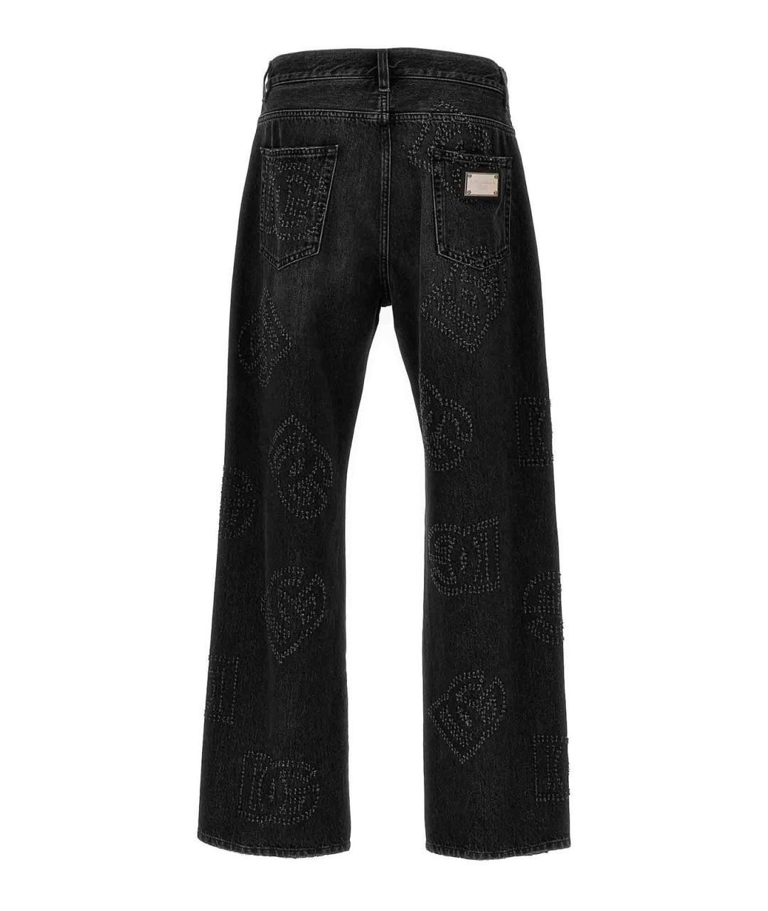 DOLCE&GABBANA Черные хлопковые прямые джинсы, фото 2