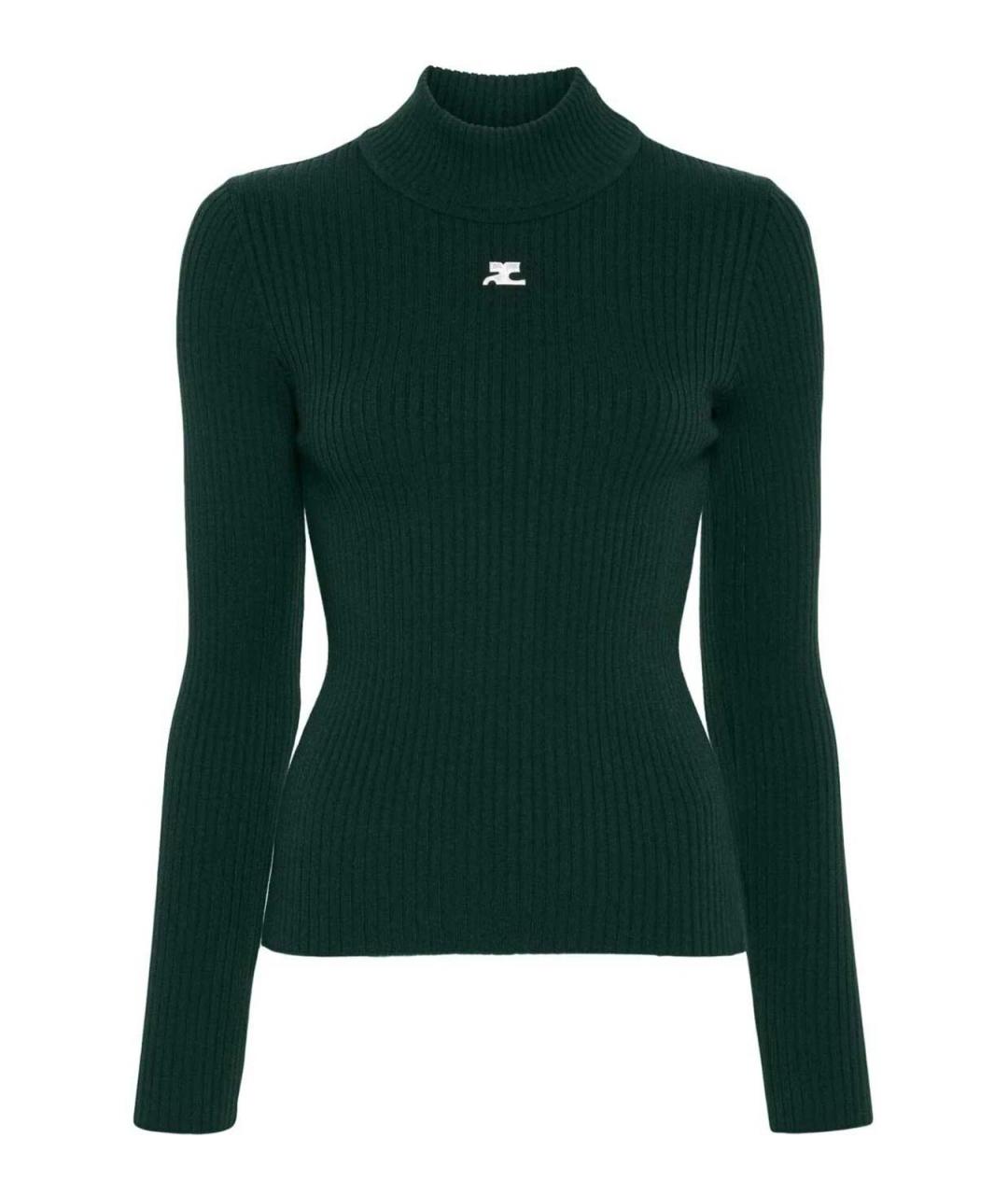 COURREGES Зеленая вискозная водолазка, фото 1