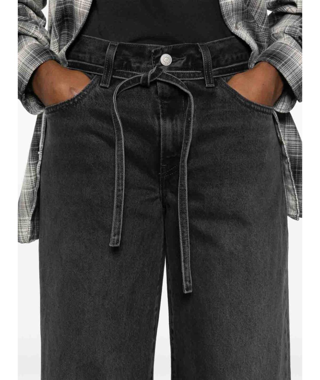 LEVI'S Черные хлопковые прямые джинсы, фото 2