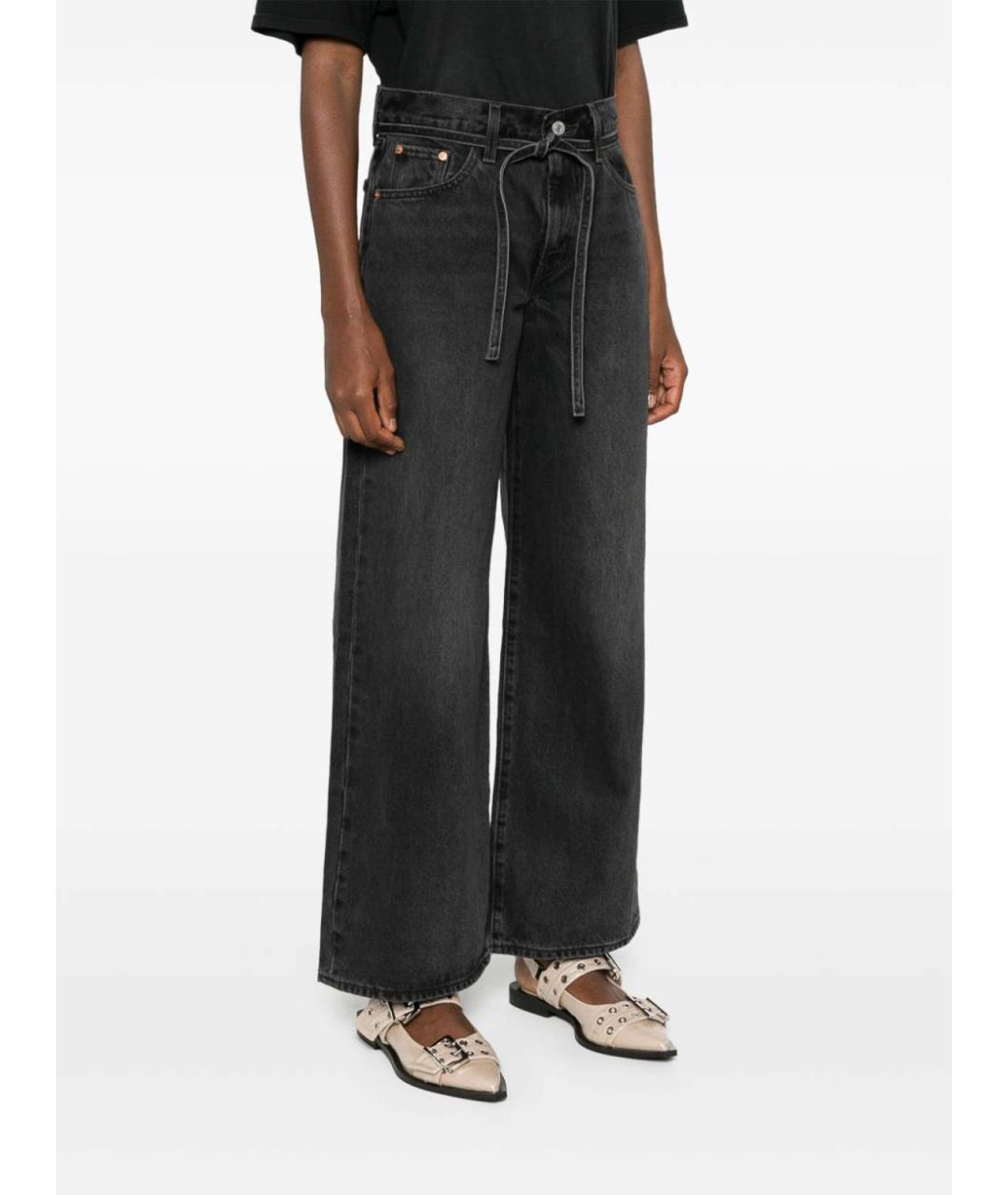 LEVI'S Черные хлопковые прямые джинсы, фото 5