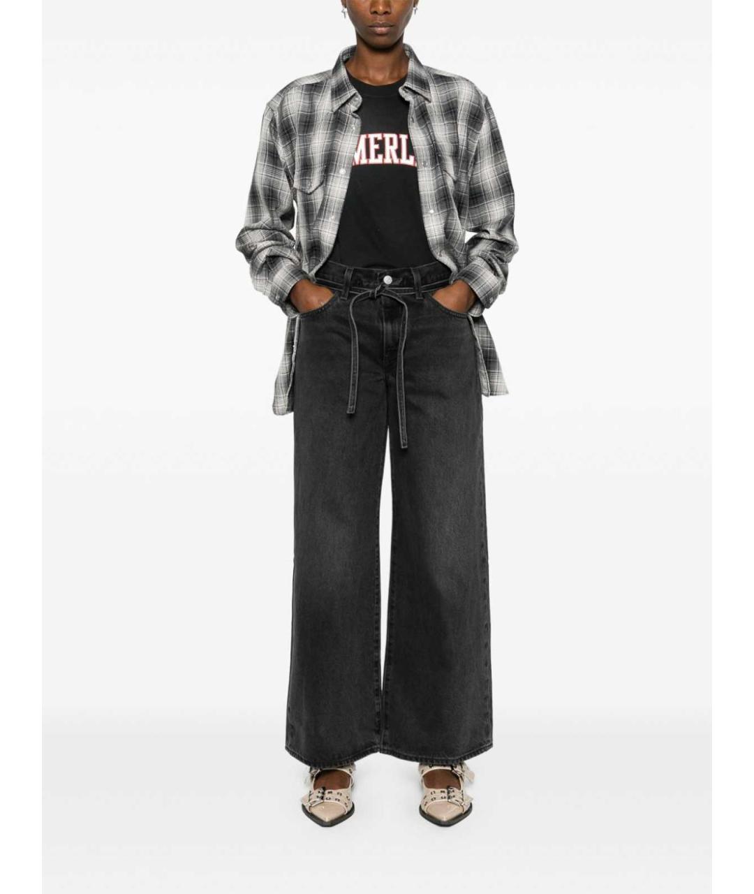 LEVI'S Черные хлопковые прямые джинсы, фото 4