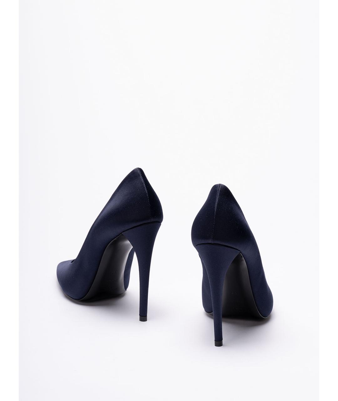 SAINT LAURENT Темно-синие текстильные туфли, фото 3