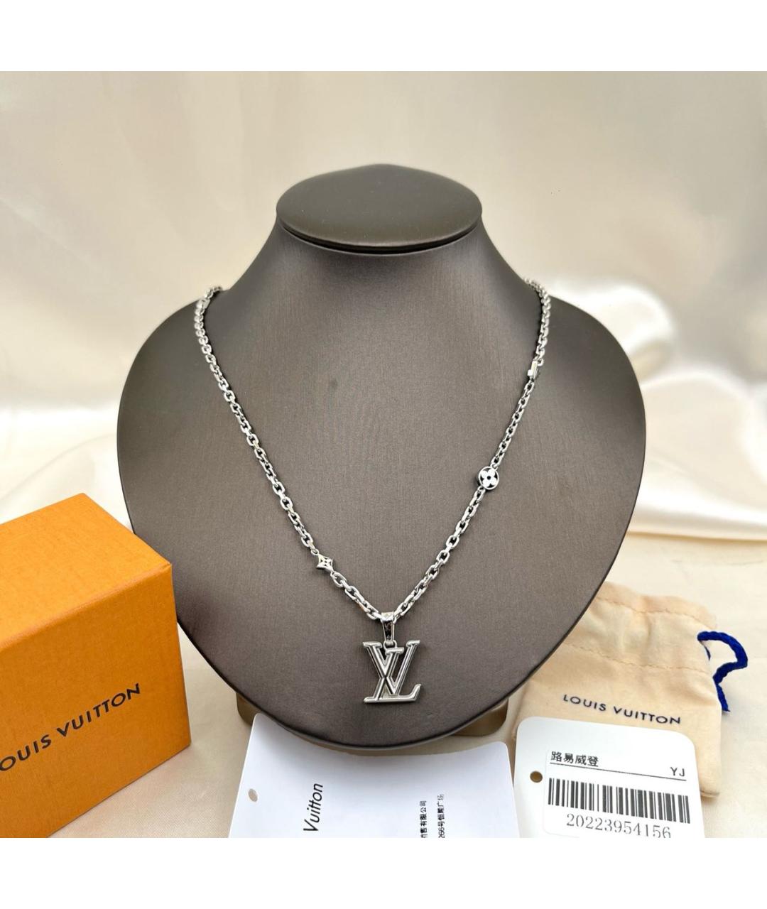 LOUIS VUITTON Серебряное металлическое колье, фото 7
