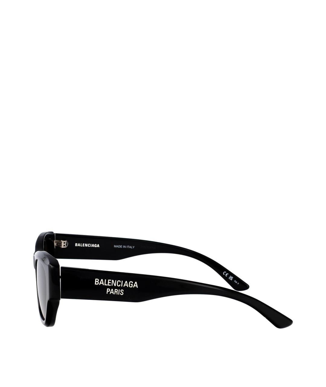 BALENCIAGA Черные пластиковые солнцезащитные очки, фото 3