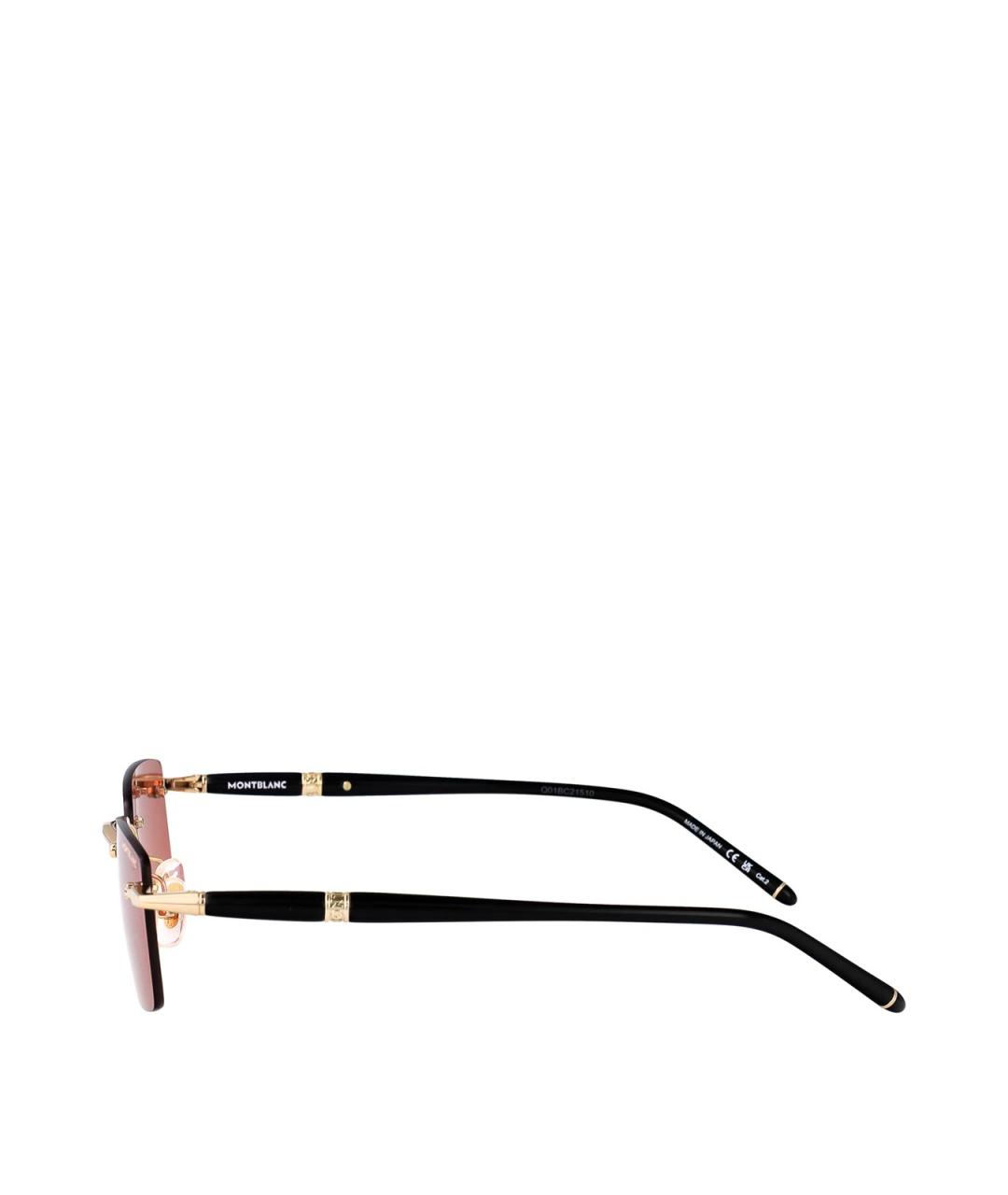 MONTBLANC Золотые металлические солнцезащитные очки, фото 3