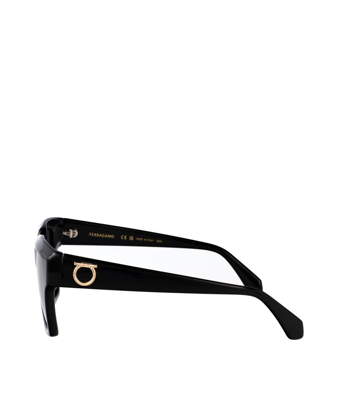 FERRAGAMO Черные пластиковые солнцезащитные очки, фото 3